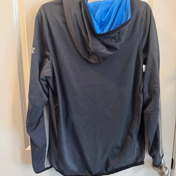 Under Armour Cold Gear Reactor Hoodie Mens Small Gray Fleece Casual Full Zipper - Picture 8 of 8